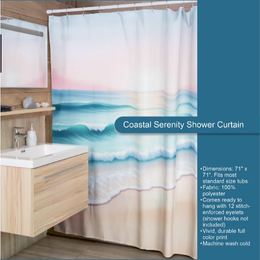 Rideau de douche de sérénité côtière