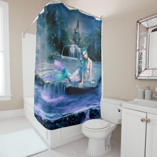 Rideau de douche de sirène (En situation)