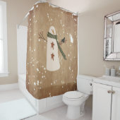 Rideau de douche de Snowman principal (En situation)