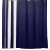 Rideau de douche de sport - bleu gris et blanc (Devant)