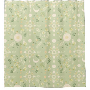 Rideau de douche de taille fleurie Boho