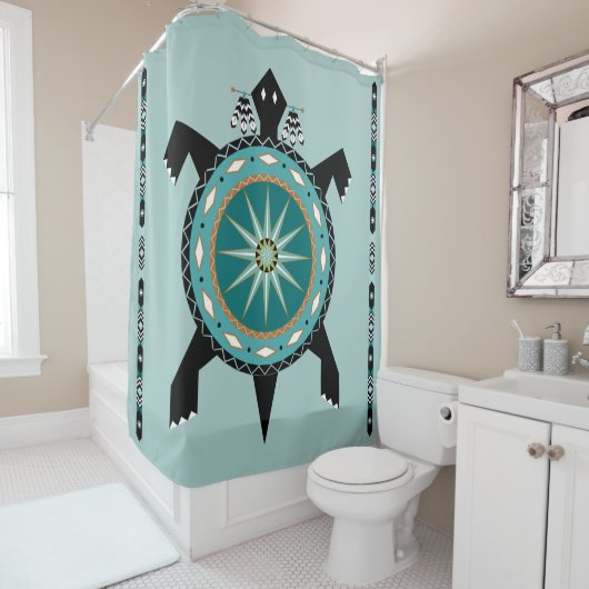 Rideau de douche de tortue autochtone (En situation)