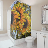 Rideau de douche de tournesol (En situation)