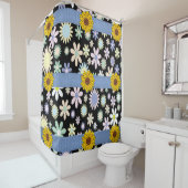 Rideau de douche de tournesol (En situation)