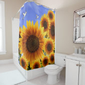 rideau de douche de tournesols (En situation)