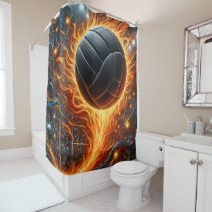 Rideau de douche de volley-ball