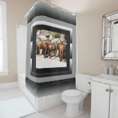 Rideau de douche des chevaux de piste (En situation)