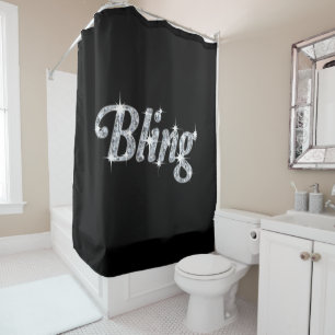 Rideau de douche design à bille noire