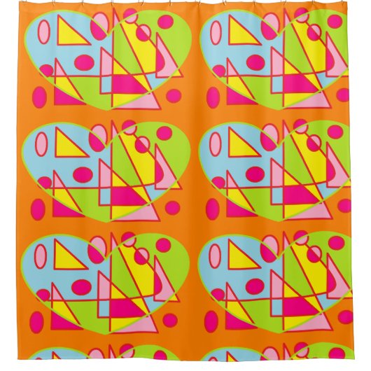 rideau de douche design Coeurs à motifs multiples (Devant)