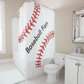 Rideau de douche design de baseball (En situation)