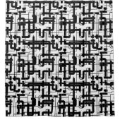 Rideau de douche design industriel noir et blanc (Devant)