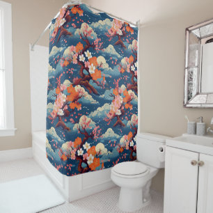rideau de douche design motif japonais
