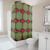 Rideau de douche design numérique coloré - Vibrant (En situation)