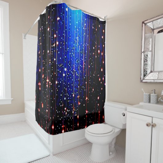 Rideau de douche design numérique dynamique - colo (En situation)