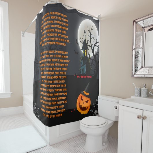 Rideau de douche d'Halloween (En situation)