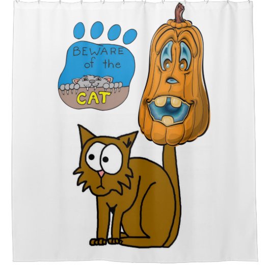Rideau de douche d'Halloween, Chat (Devant)