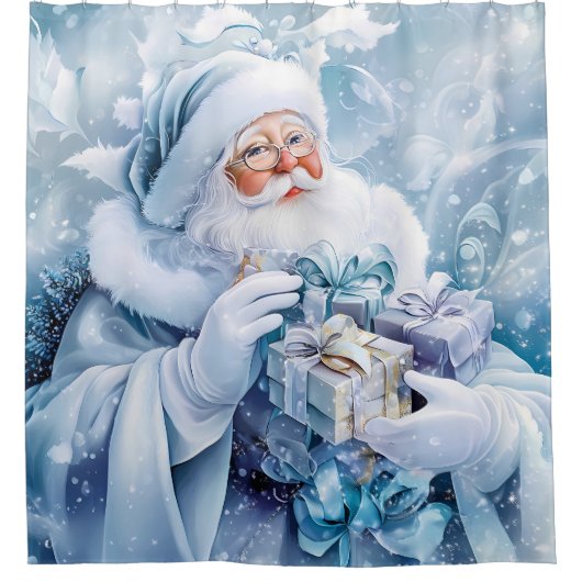 Rideau de douche d'hiver bleu (Devant)