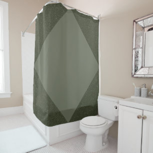 Rideau de douche diamant vert mousse géométrique