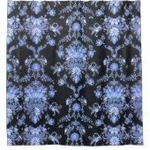 Rideau de douche d'impression bleu et noir Damas (Devant)