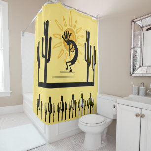 Rideau de douche doré Kokopelli sud-ouest
