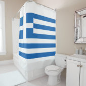 Rideau de douche drapeau grec (En situation)