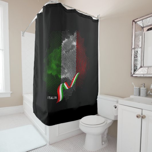 rideau de douche drapeau italien (En situation)