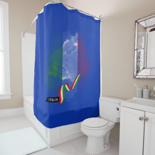 Rideau de douche drapeau italien (En situation)