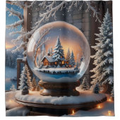 Rideau de douche du Globe des neiges d'hiver (Devant)