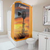 Rideau de douche du Kansas Sunset (En situation)