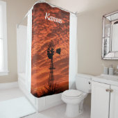 Rideau de douche du Kansas Sunset (En situation)