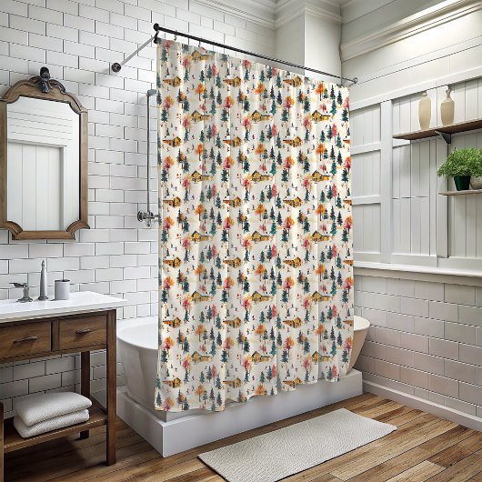 Rideau de douche du pavillon de ski de Noël