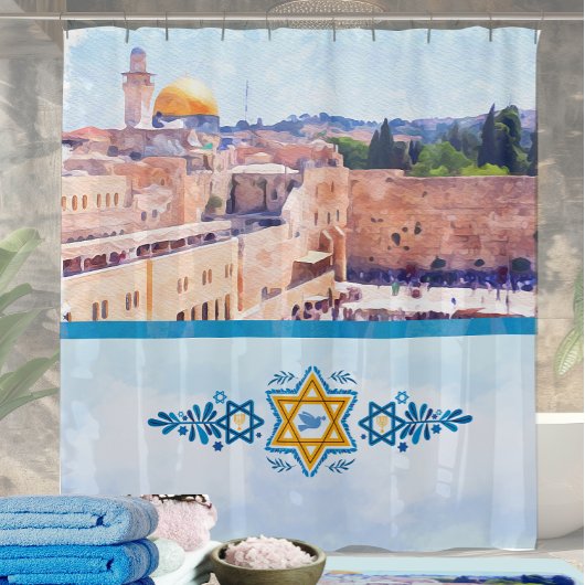 Rideau de douche du Temple Mount mur oriental Jéru