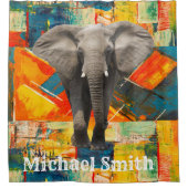 Rideau de douche Eléphant Abstrait (Devant)