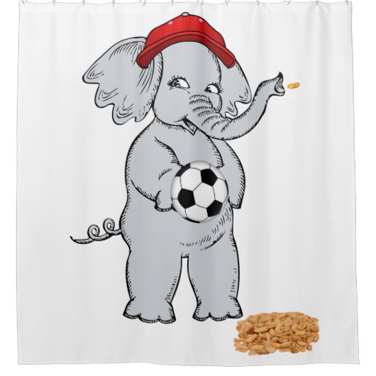 Rideau de douche éléphant de baseball (Devant)