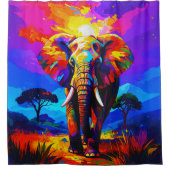 Rideau de douche Elephant Palette Daub 001 (Devant)