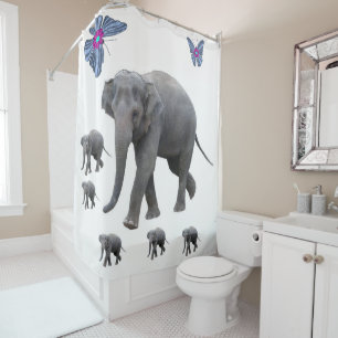 Rideau de douche Eléphants
