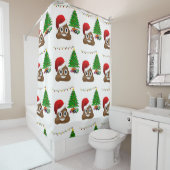 rideau de douche émoji de noël poo (En situation)