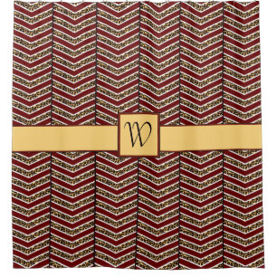 Rideau de douche Empreinte de léopard Chevron