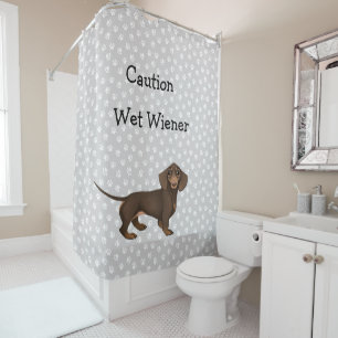 Rideau de douche Empreinte de patte Dachshund