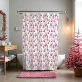 Rideau de douche en Arbre de Noël rose