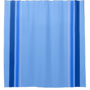 Rideau de douche en bande bleue
