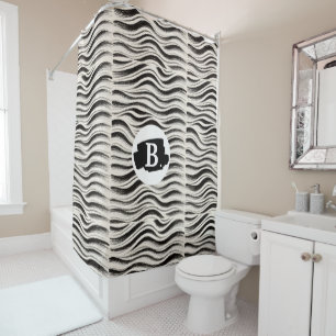 Rideau de douche en bande Zèbre personnalisé