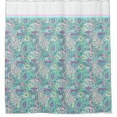 Rideau de douche en cachemire bleu vintage (Devant)