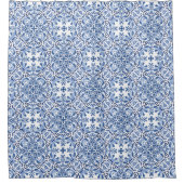 Rideau de douche en carreaux d'aquarelle méditerra (Devant)