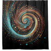 Rideau de douche en cuivre bleu turquoise Abstrait (Devant)