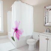 Rideau de douche en cyclamen rose clair (En situation)