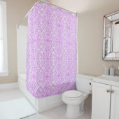 Rideau de douche en dentelle Mandala rose (En situation)