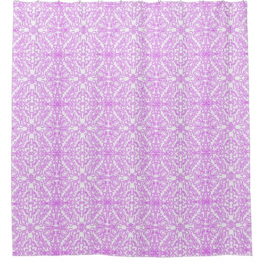 Rideau de douche en dentelle Mandala rose (Devant)