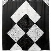 Rideau de douche en diamant noir et blanc (Devant)