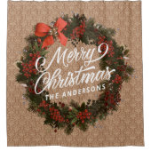 Rideau de douche en fer de Noël personnalisé (Devant)